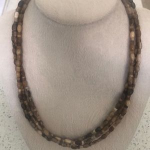 Vintage j king  sterling jasper 3 strand necklace